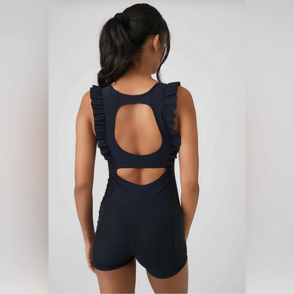 Free People Movement Ruffle Me Up Shortie Black Size XS - Picture 4 of 13